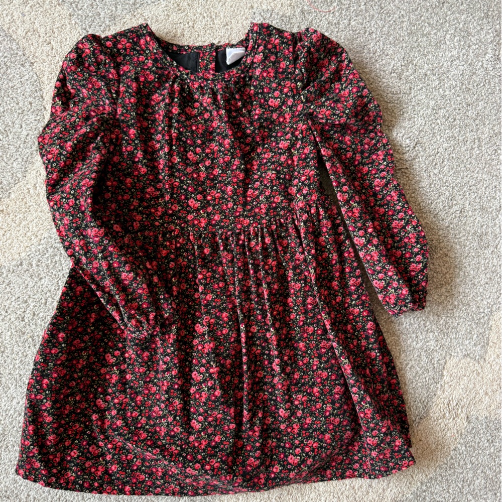 Floral Black and Red Dress